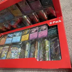 2 Pokemon Prismatic Evolutions 8 Mini Tins Promos Costco Bundle (1 Box With Rip) - Image 5