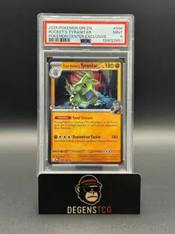 PSA 9 Team Rocket's Tyranitar Pokemon Center Exclusive stamp 096/182 A - Image 1