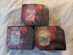Pokemon TCG Sealed Destined Rivals Team Rocket Tin Set of 3 Brand New -- Sealed - Image 1