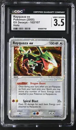 CGC 3.5 Rayquaza ex 2005 EX Deoxys 102/107 Holo Pokemon Card - Image 1