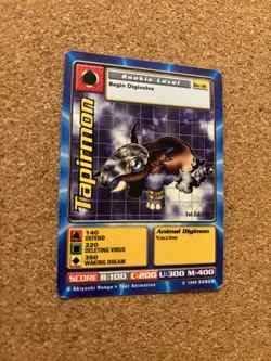 Tapirmon Bo-36 1st Edition Digimon Trading Card, Rare Bandai - Image 3
