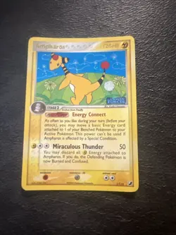 Ampharos 1/115 EX Unseen Forces Pokemon Card, Reverse Holo Rare Stamped - Image 1