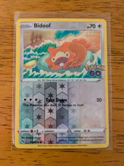 Pokemon Go TCG Card Bidoof Rev Holo 059/078 - Image 1