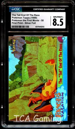 CGC 8.5 NM-MINT+ The "Tail" End of the Race 50 RAINBOW FOIL BLUE Pokemon Card 13 - Image 1