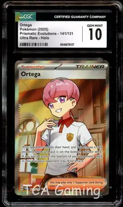 CGC 10 GEM MINT Ortega 141/131 FULL ART HOLO RARE Pokemon Card 137 - Image 1