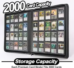 GIANT TRADING CARD BINDER 2000 CARDS SIDE LOADING 20 POCKET 5X4 RINGLESS ALBUM - Image 3