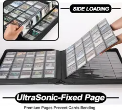 GIANT TRADING CARD BINDER 2000 CARDS SIDE LOADING 20 POCKET 5X4 RINGLESS ALBUM - Image 4