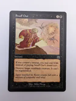 Magic the Gathering SNUFF OUT Mercadian Masques MTG - Image 1