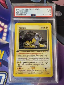 2001 POKEMON NEO REVELATION #13 RAIKOU-HOLO 1ST EDITION PSA 7 - Image 1