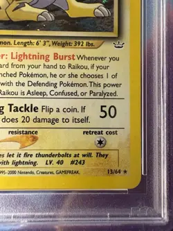 2001 POKEMON NEO REVELATION #13 RAIKOU-HOLO 1ST EDITION PSA 7 - Image 2