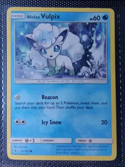Pokemon Alolan Vulpix Guardians Rising - 21/145 - Common NM-Mint - Image 1