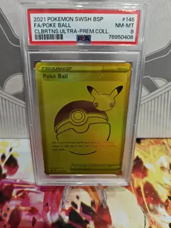 Pokemon TCG SWSH BSP FA/POKEBALL CELEBRATIONS ULTRA PREMIUM COLLECTION - PSA 8 - Image 1