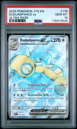 2025 POKEMON JTG EN-JOURNEY TOGETHER ULTRA RARE #178 DUDUNSPARCE EX PSA 10 - Image 1