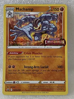 Machamp SWSH243 STAMPED Prerelease Lost Origin Black Star Promo Pokemon TCG NM - Image 1