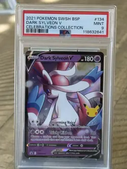 2021 Pokemon Dark Sylveon V SWSH134 Celebrations Collection MT PSA 9 - Image 1