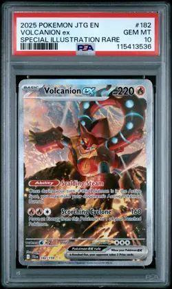 2025 POKEMON JTG EN-JOURNEY TOGETHER #182 VOLCANION EX PSA 10 - Image 1