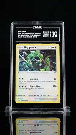 2020 POKEMON BLACK STAR PROMOS COSMOS HOLO #SWSH029 RAYQUAZA TAG 10 - Image 1