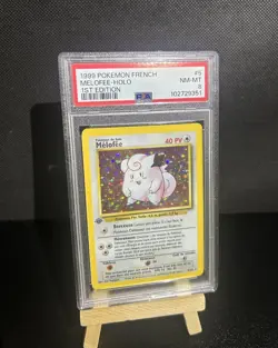 1999 Pokemon French Melofee Clefairy Holo 1st Edition #5 Variant PSA 8 - Image 1
