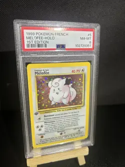 1999 Pokemon French Melofee Clefairy Holo 1st Edition #5 Variant PSA 8 - Image 2