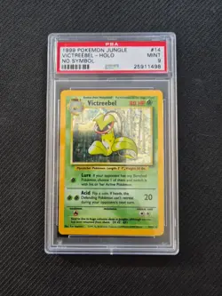 1999 POKEMON JUNGLE NO SYMBOL #14 Victreebel HOLO PSA 9 Error Misprint - Image 1