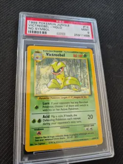 1999 POKEMON JUNGLE NO SYMBOL #14 Victreebel HOLO PSA 9 Error Misprint - Image 2