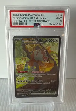 2024 POKEMON TWME SPECIAL ILLUSTRATION RARE BLOODMOON URSALUNA EX PSA 9 - Image 1