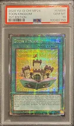 2024 PSA 10 YUGIOH MP24 25TH QC SECRET RARE TOON KINGDOM 💫 - Image 1
