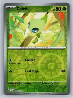 Celebi #004/142 SV07: Stellar Crown Reverse Holo Uncommon - Pokemon Cards AA9 - Image 1
