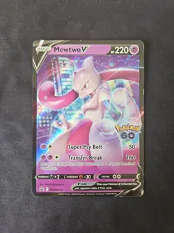 Mewtwo V SWSH223 Sword & Shield Black Star Promo Full Art Holo Card LP Condition - Image 1