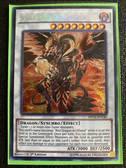 Yu-Gi-Oh Scarlight Red Dragon Archfiend Secret Rare Card MP16-EN140 - Image 1