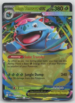 Pokemon Card Mega Venusaur ex Double Rare ME01: Mega Evolution 003/132 NM - Image 1