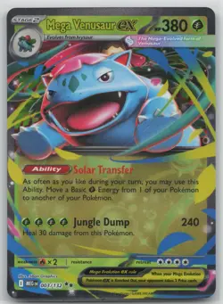 Pokemon Card Mega Venusaur ex Double Rare ME01: Mega Evolution 003/132 NM - Image 1