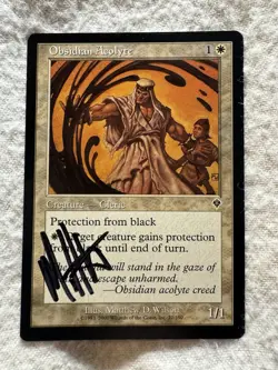 MTG - Obsidian Acolyte - Invasion - NM - Artist Signed - Free Shipping! - Image 1