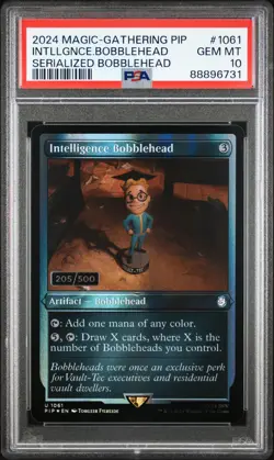 2024 MTG FALLOUT SERIALIZED BOBBLEHEAD INTELLIGENCE BOBBLEHEAD 205/500 PSA 10 - Image 1