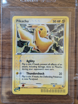 2X LOT 2003 RAW Pokemon Pikachu 12 & Meowth 13 HOLO Black Star MINT NM 013 012 - Image 2
