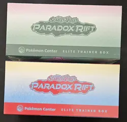 Pokemon Center S&V Paradox Rift Roaring Moon Iron Valiant Elite Trainer Box Lot - Image 3