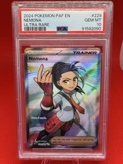 2024 POKEMON PAF EN-PALDEAN FATES ULTRA RARE #229 NEMONA PSA 10 GEM MINT TCG - Image 1