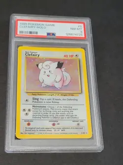 1999 Pokemon Game #5 Clefairy Holo Base Set PSA 8 NM Mint - Image 3