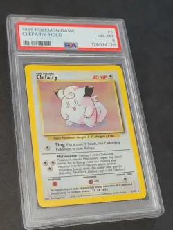 1999 Pokemon Game #5 Clefairy Holo Base Set PSA 8 NM Mint - Image 4