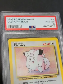 1999 Pokemon Game #5 Clefairy Holo Base Set PSA 8 NM Mint - Image 5