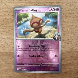 Pokemon Steven’s Baltoy 083/182 Reverse Holo SV Destined Rivals TCG - Image 1