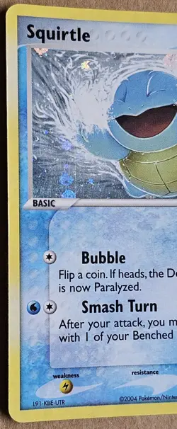 Squirtle EX FireRed & LeafGreen Reverse HOLO Pokemon Card 2004 83/112 - Image 2
