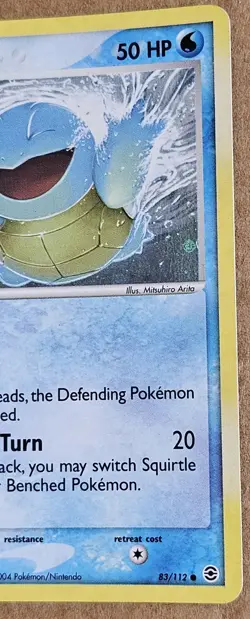 Squirtle EX FireRed & LeafGreen Reverse HOLO Pokemon Card 2004 83/112 - Image 3