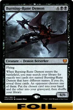 1x - Burning-Rune Demon - FOIL #81 - Kaldheim - NM MTG - Image 1