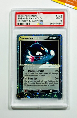 Pokemon PSA 9 Sneasel Ex #103 Holo EX Ruby & Sapphire 2003 English - Image 1
