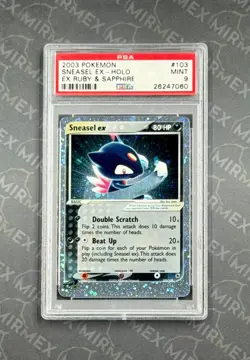 Pokemon PSA 9 Sneasel Ex #103 Holo EX Ruby & Sapphire 2003 English - Image 2