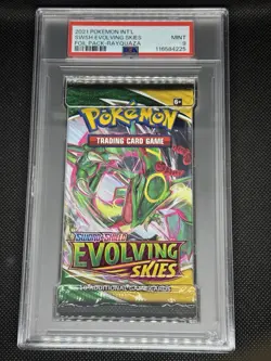 Pokemon Evolving Skies Rayquaza Foil Pack Art PSA 9 - Image 1