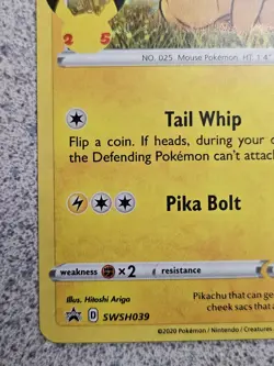 Pokemon TCG Pikachu Promo SWSH039 HOLO - 25th Anniversary GM Cereal Exclusive - Image 5