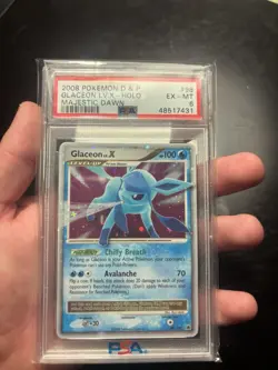 2008 Pokemon Diamond & Pearl Majestic Dawn #98 Glaceon LV.X-Holo PSA 6 - Image 1