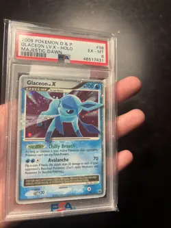 2008 Pokemon Diamond & Pearl Majestic Dawn #98 Glaceon LV.X-Holo PSA 6 - Image 2
